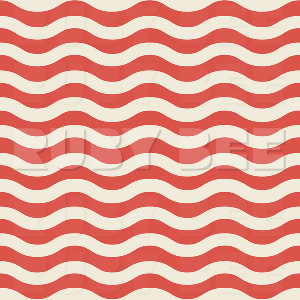 Wavy Red & Beige Stripes Seamless