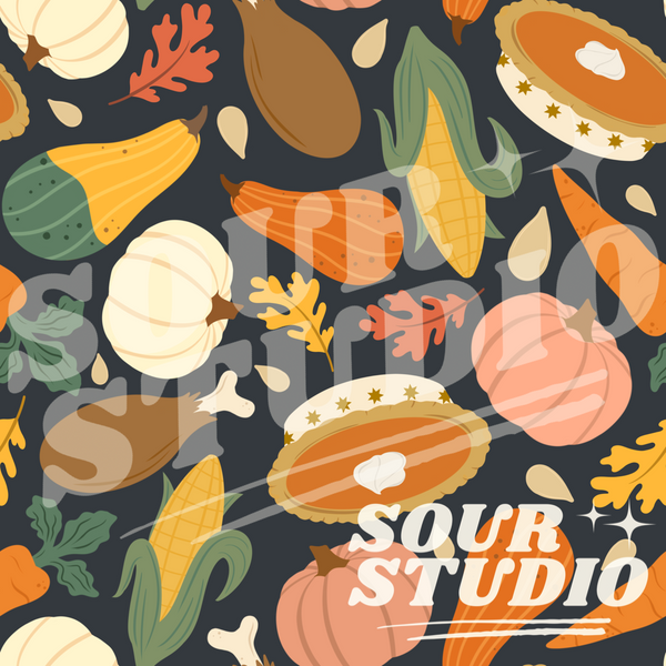 Autumn Gourds Seamless