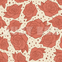 Faded Red Tattoo Rose Seamless