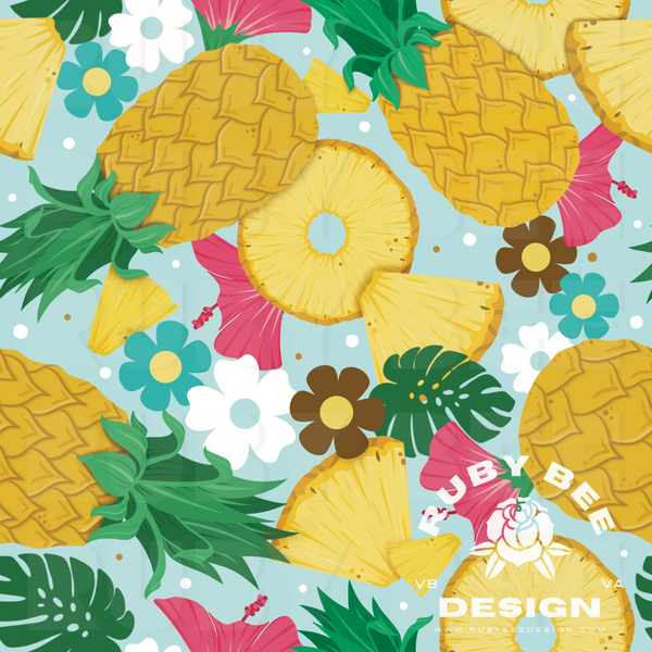 Pineapple Floral Seamless