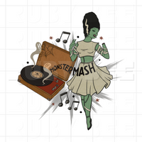 Retro Monster Mash PNG