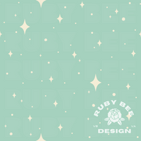 Minty Pumpkin Stars Seamless