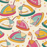 Retro Pink Bumper Cars Seamless File