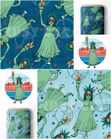 Blue Lady Liberty PNG