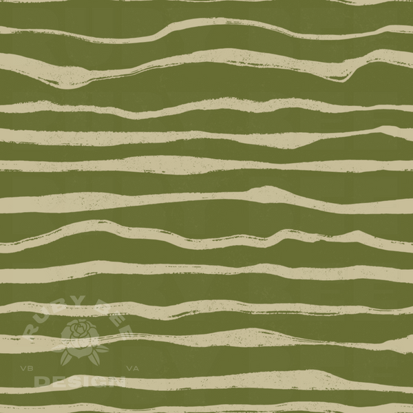 Olive Monster Mash Stripes Seamless