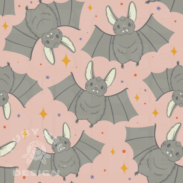 Chunky Bats Seamless Light Pink