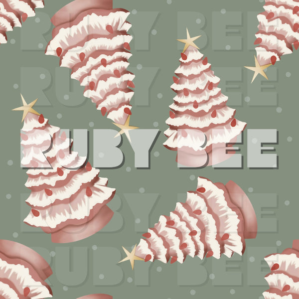 Muted Christmas Tree Seamless (Scattered Dots)