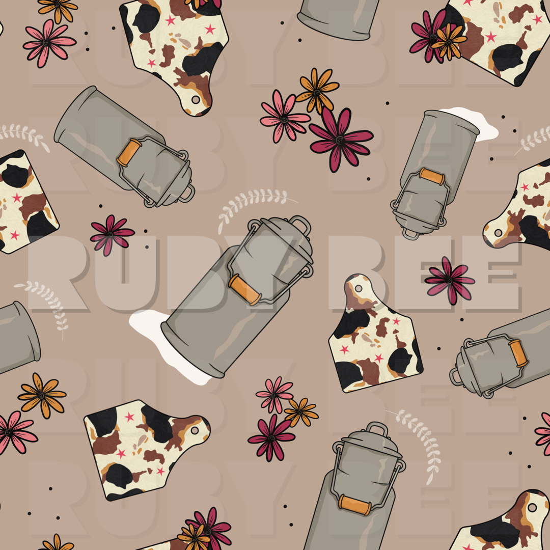 Pink Cattle Tags Coordinate Seamless – Sour Studio